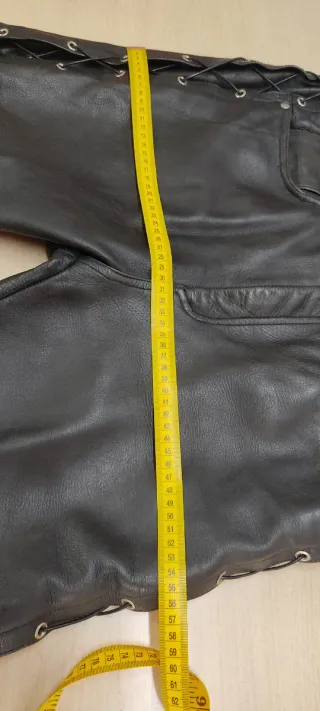 Pantalón de cuero caballero negro