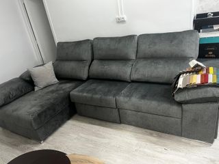 Sofá Cama Gris Terciopelo