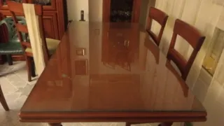 Solo cristal mesa madera