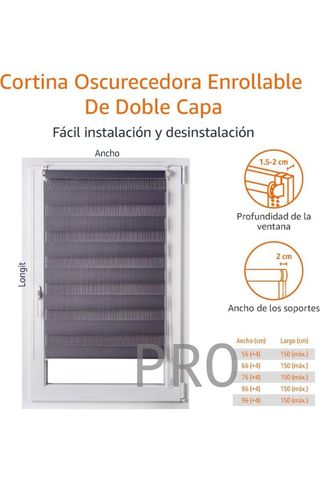 Tenda a rullo a doppia anta Amazon Basics, 56 x 150 cm, bianco