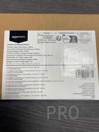 Tenda a rullo a doppia anta Amazon Basics, 56 x 150 cm, bianco