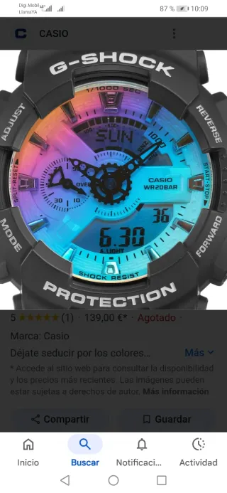 Reloj Casio G-Shock Arcoíris