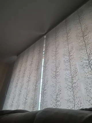 Due tende bianche con rami in bianco