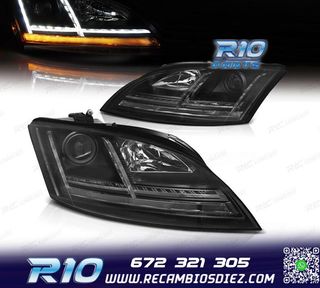 FAROS XENON AUDI TT 8J 06-10 LUZ DIURNA LED DINAMICO NEGRO