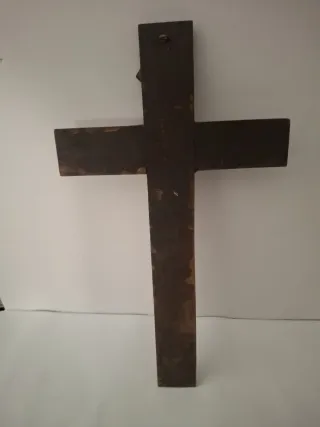 Crucifijo madera y bronce