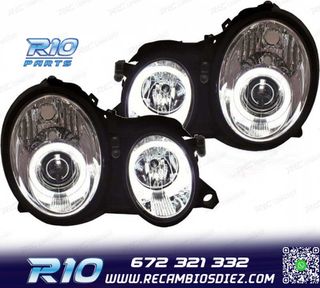 FAROS MERCEDES CLASE CLK W208 98-02 OJOS ANGEL CCFL FONDO CR