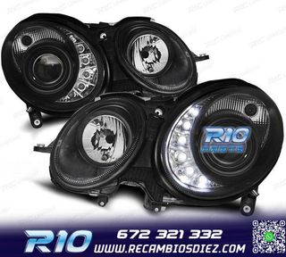 FAROS MERCEDES CLASE E W211 02-06 LUZ DIURNA FONDO NEGRO