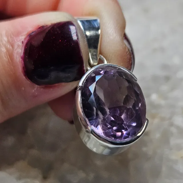 Colgante Plata 925 Amatista Ovalada