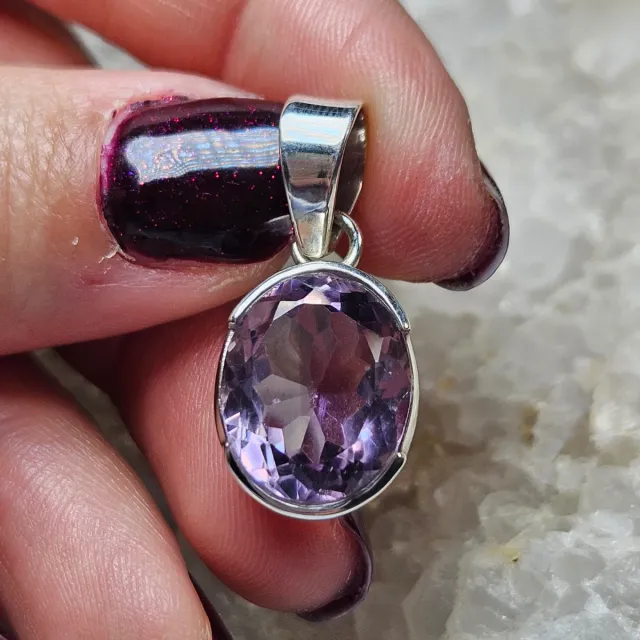 Colgante Plata 925 Amatista Ovalada