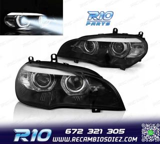 FAROS LED BMW X5 E70 07-13 OEM XENON OJOS ANGEL NEGRO