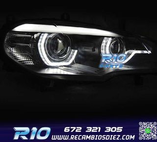 FAROS LED BMW X5 E70 07-13 OEM XENON OJOS ANGEL NEGRO