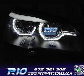 FAROS LED BMW X5 E70 07-13 OEM XENON OJOS ANGEL NEGRO