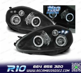 FAROS FIAT GRANDE PUNTO 05-08 OJOS ANGEL FONDO NEGRO