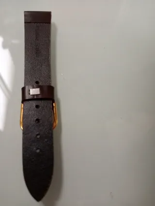 Correa Reloj Caballero 20mm Marrón Hebilla Dorada