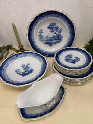 Fuente Rosenthal Chippendale Azul y Oro