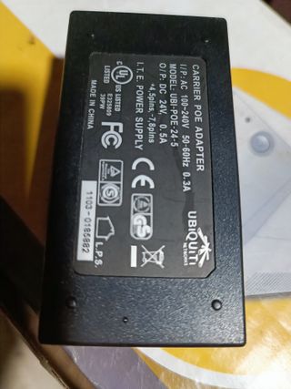 Alimentador POE Ubiquiti 24V 0.5A 12W