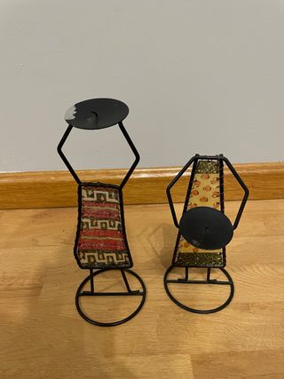 Portacandele decorativi in metallo africano