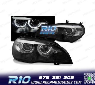 FAROS XENON BMW X5 E70 07-10 OJOS ANGEL 3D NEGRO