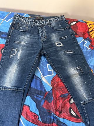 Jeans X-THREE uomo denim strappati