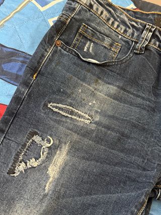 Jeans X-THREE uomo denim strappati