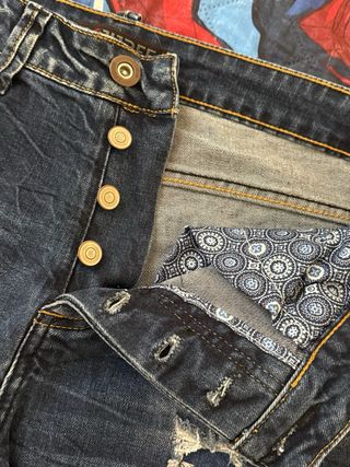 Jeans X-THREE uomo denim strappati