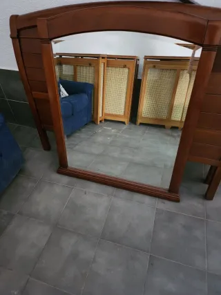 Espejo clásico marco madera marrón