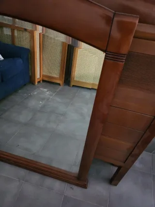 Espejo clásico marco madera marrón