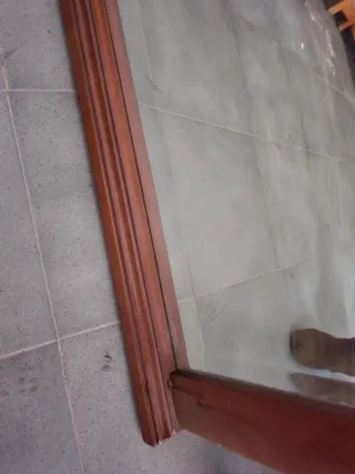 Espejo clásico marco madera marrón