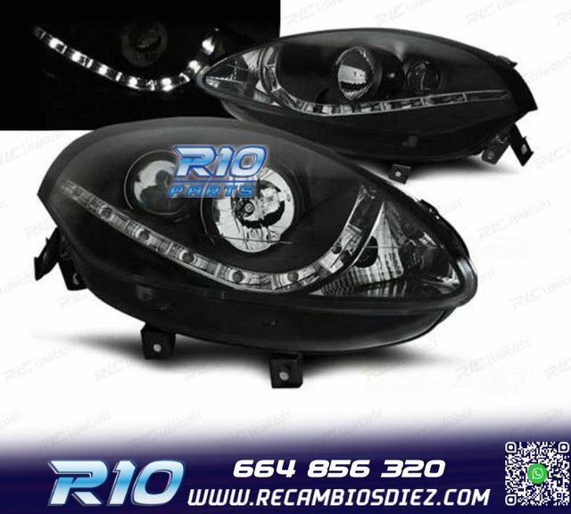 FAROS FIAT BRAVO 07- LUZ DIURNA FONDO NEGRO