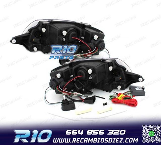 FAROS AUDI TT 98-05 LUZ DIURNA REAL LED FONDO NEGRO