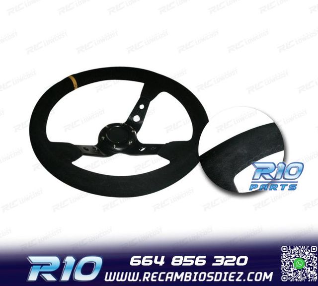 VOLANTE INVERTIDO PIEL VUELTA NEGRO CON BRAZOS NEGROS Y RIBE