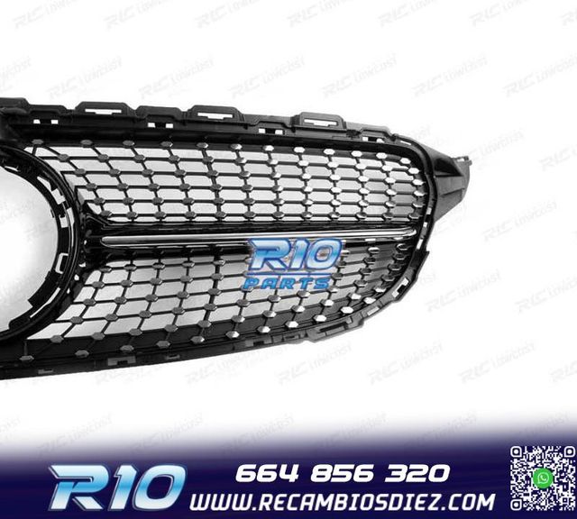 PARRILLA MERCEDES W205 C205 AMG 19- LOOK DIAMOND NEGRO