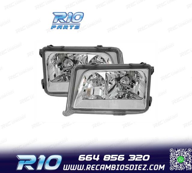 FAROS MERCEDES CLASE E W124 85-93 FONDO CROMO