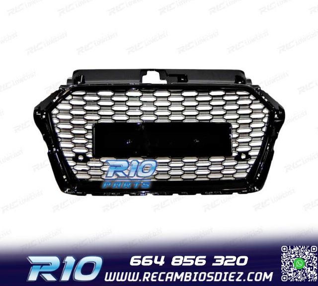 PARRILLA AUDI A3 16-20 LOOK RS3 NEGRO