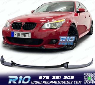 SPOILER LIP BMW E60 E61 07-10 LOOK M5 NEGRO BRILLO