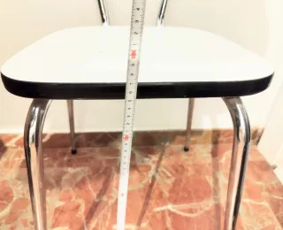 Silla cocina formica blanca y metal