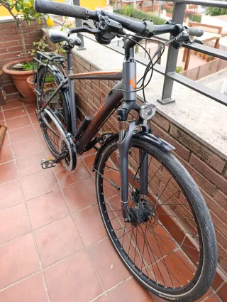 Bicicleta Cube Touring SL Gris Naranja talla 50