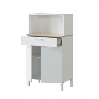 Mueble Auxiliar De Cocina. Blanco Artik/Roble Can