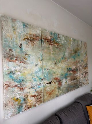 Quadri astratti. Dipinti a mano. Trittico