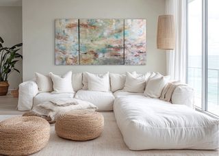 Quadri astratti. Dipinti a mano. Trittico