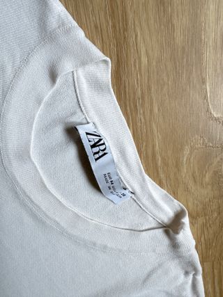 Top Punto Zara Blanco Talla M Manga Corta