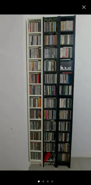 Estantería CDs/DVDs Madera BLANCA Regulable