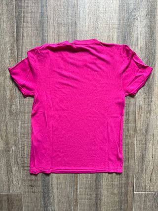 Top Punto Zara Rosa Fucsia Talla M Manga Corta