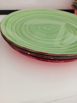 Lote 11 Platos Cerámica Colores