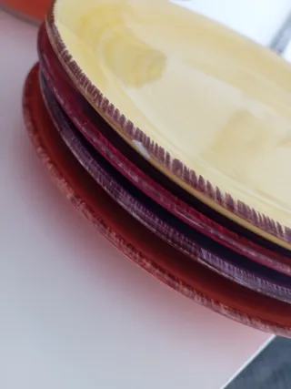 Lote 11 Platos Cerámica Colores