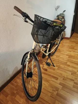 Bicicleta urbana estilo holandés con cesta