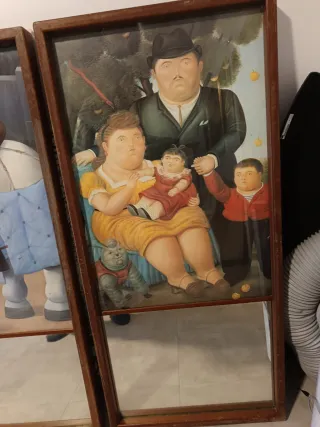 3 Espejos grandes Litografías Botero Madera Crista