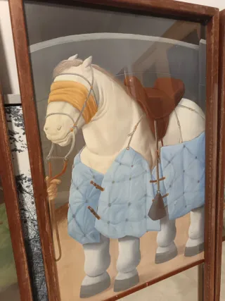 3 Espejos grandes Litografías Botero Madera Crista