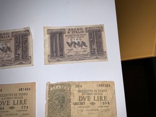 Lotto 4 Banconote Italia 1 e 2 Lire 1939-1944