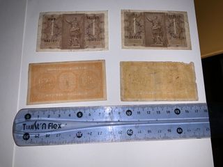 Lotto 4 Banconote Italia 1 e 2 Lire 1939-1944